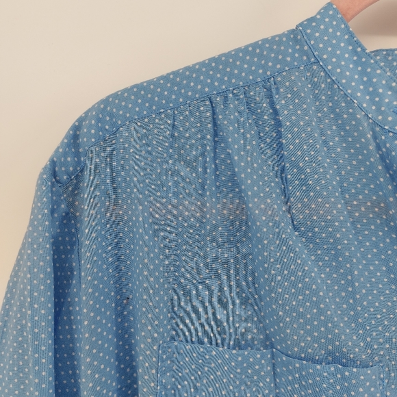 Madewell x Daryl K button up top polka-dot blue cotton - Picture 5 of 8